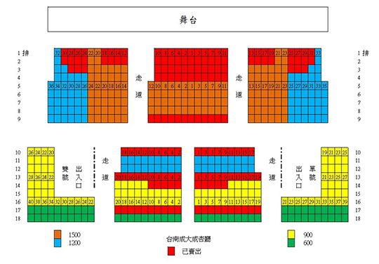 Masaaki Kishibe & Sungha Jung 台北場與台南場的座位圖