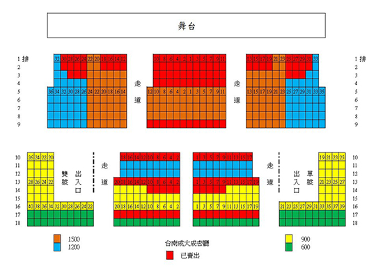 Masaaki Kishibe & Sungha Jung 台北場與台南場的座位圖